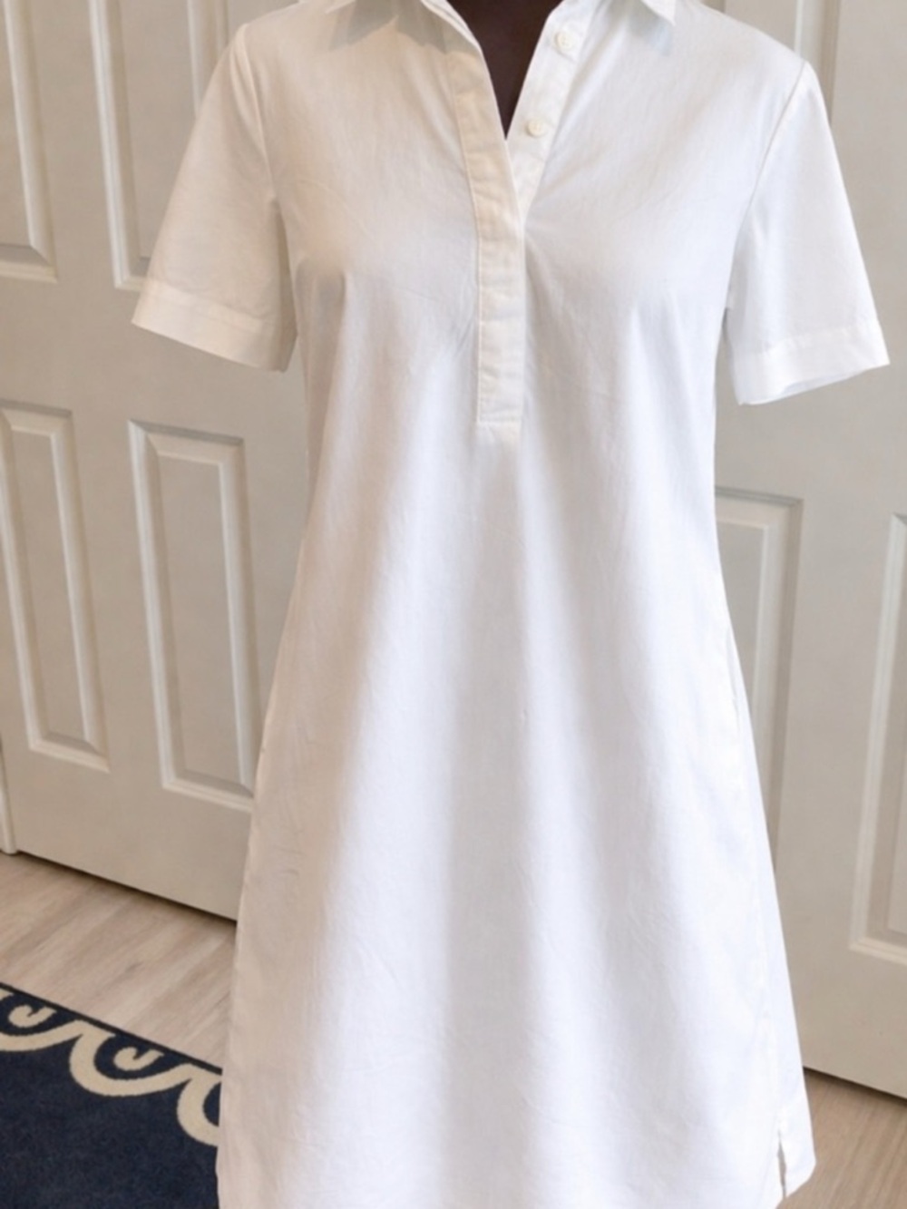 Old Navy White Short-Sleeve Shirt Dress